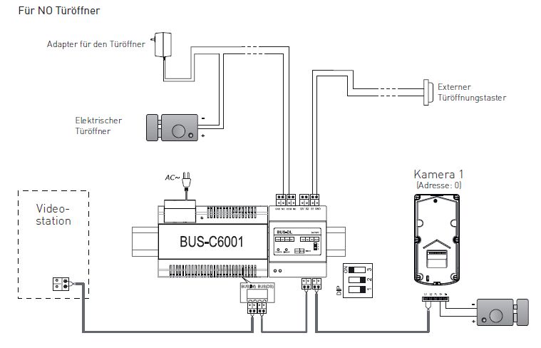 Türöffner Anschluss am Balter BUS-DL Modul