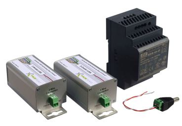 Preview: 2-Draht-Netzwerk-Adapter mit PoE - 2-er Set inkl. Netzteil