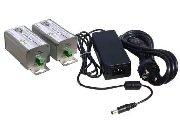 2-Draht-Netzwerk-Adapter mit PoE - 2-er Set inkl. Netzteil