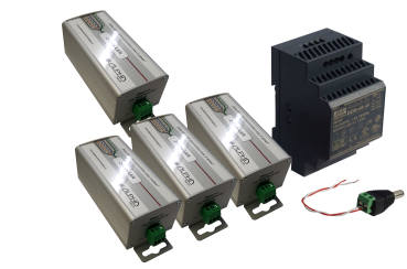 3-Draht-Gigabit-Netzwerk-Adapter 4er Set mit Hutschienennetzteil