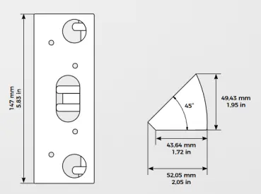 Doorbird A8002 Eck-Montagewinkel Abmessungen