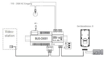 Lampe Beleuchtung am Balter BUS-DL anschließen
