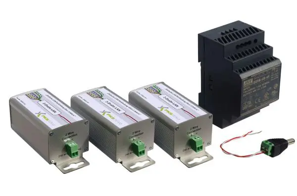 2-Draht-Netzwerk-Adapter mit PoE - 3-er Set inkl. Netzteil