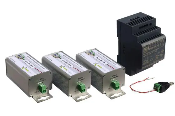 2-Draht-Netzwerk-Adapter mit PoE - 3-er Set inkl. Netzteil 2-Draht-Netzwerk-Adapter mit PoE - 3-er Set inkl. Netzteil
