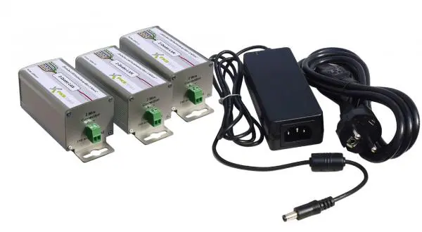 2-Draht-Netzwerk-Adapter mit PoE - 3-er Set inkl. Netzteil 2-Draht-Netzwerk-Adapter mit PoE - 3-er Set inkl. Netzteil