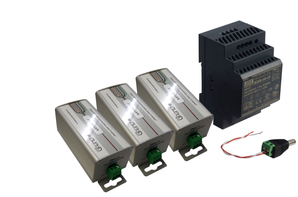 3 Draht Gigabit Netzwerk Adapter 3er Set mit Hutschienennetzteil