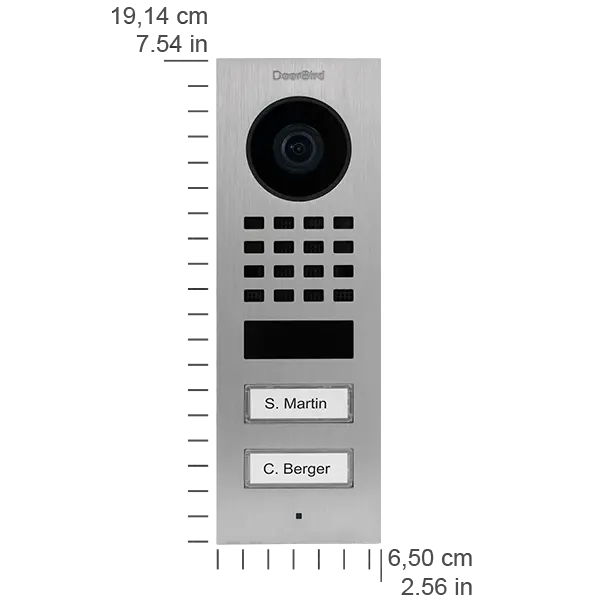 Abmessungen Doorbird D1102V Abmessungen Doorbird D1102V