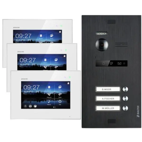 Balter EVO Video Türsprechanlage Set für 3 Familie