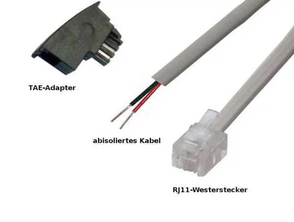 Verbindungskabel Installtionskabel für FRITZ!Box Speedport an Doorline und Auerswald Türsprechanlage